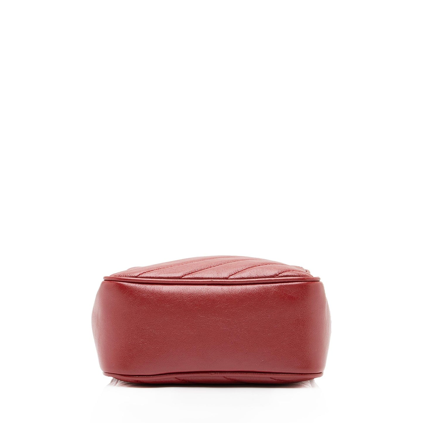 Gucci Diagonal Matelasse Leather GG Marmont Double Zip Mini Camera Bag