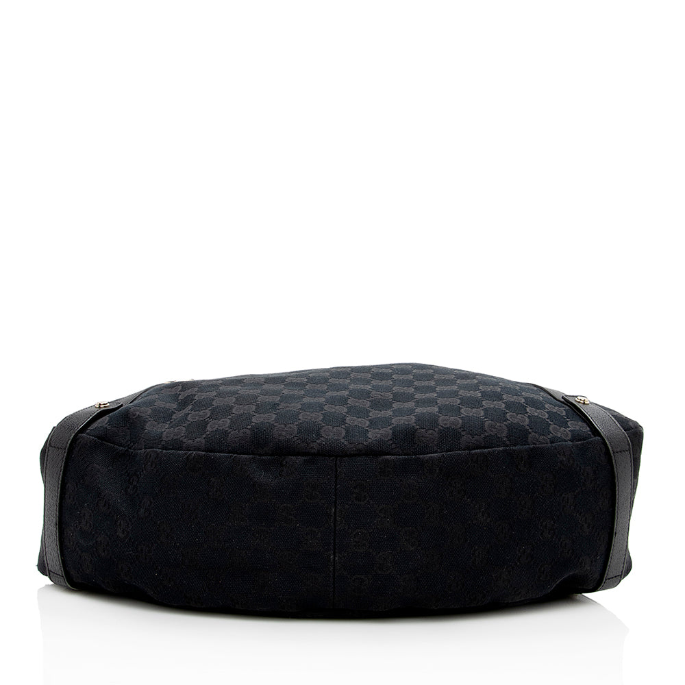 Gucci Abbey Leather Canvas Shoulder Bag Style 2