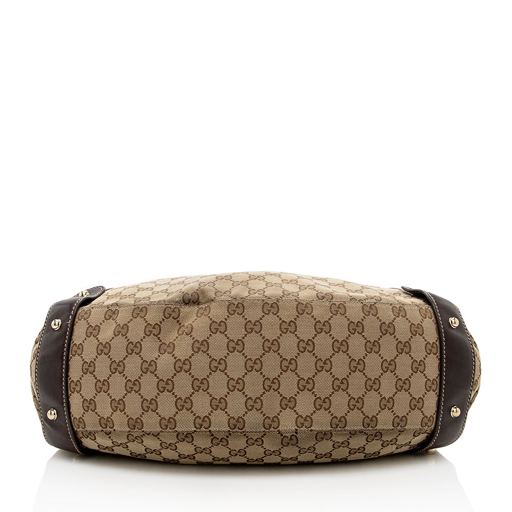Gucci Leather Canvas Shoulder Bag Style 50
