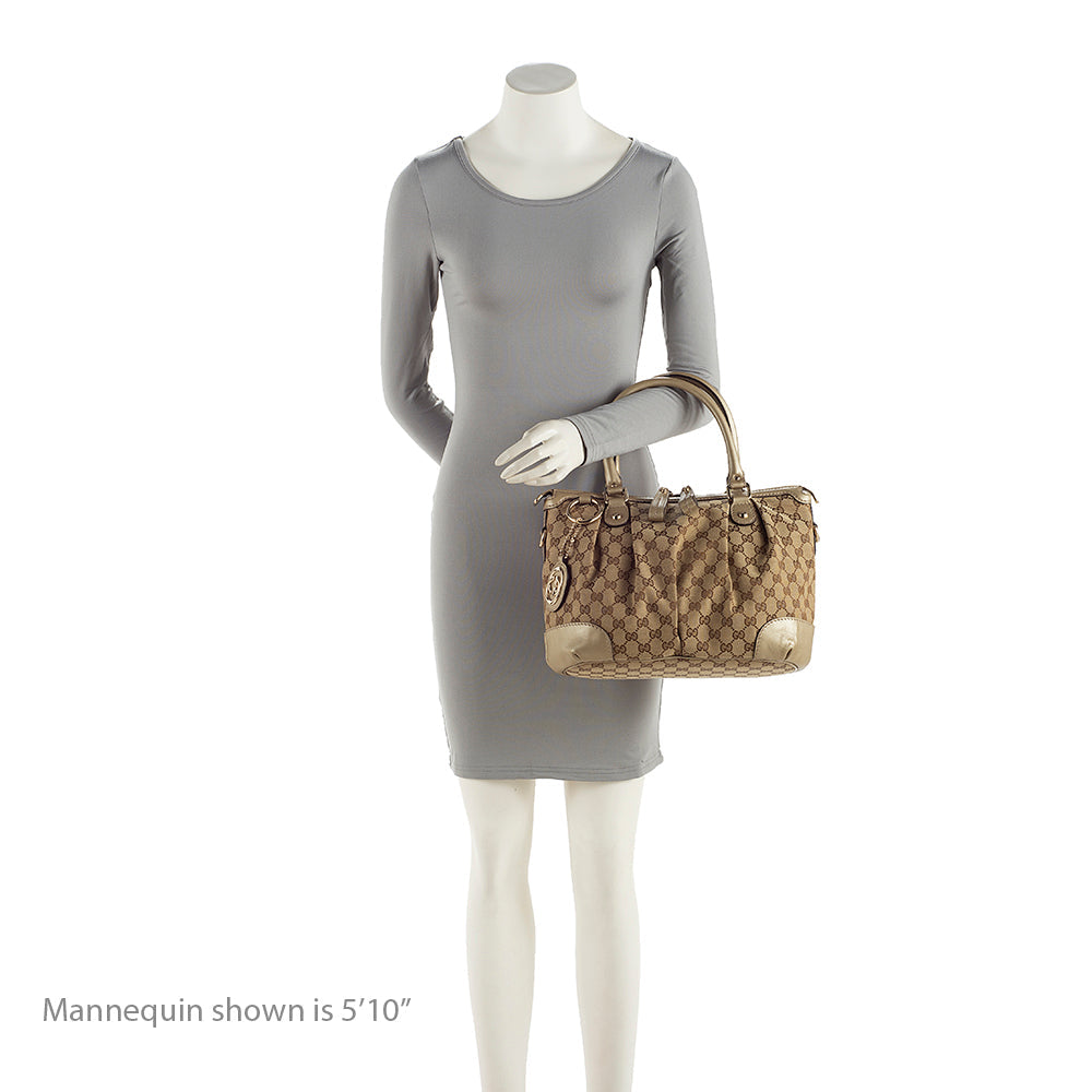 Gucci GG Canvas Sukey Top Handle Medium Satchel (SHF-20029)