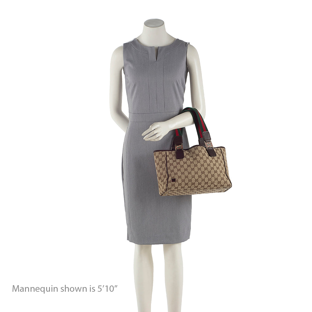 Gucci GG Canvas Web Tote (SHF-19041)