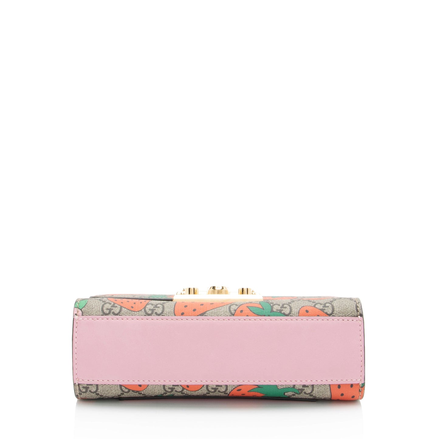 Gucci GG Supreme Strawberry Padlock Small Shoulder Bag