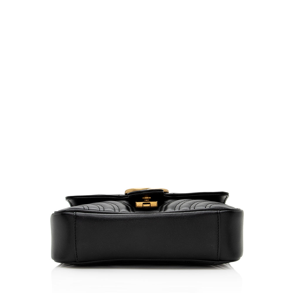 Gucci Matelasse Leather GG Marmont Mini Shoulder Bag (SHF-22106)
