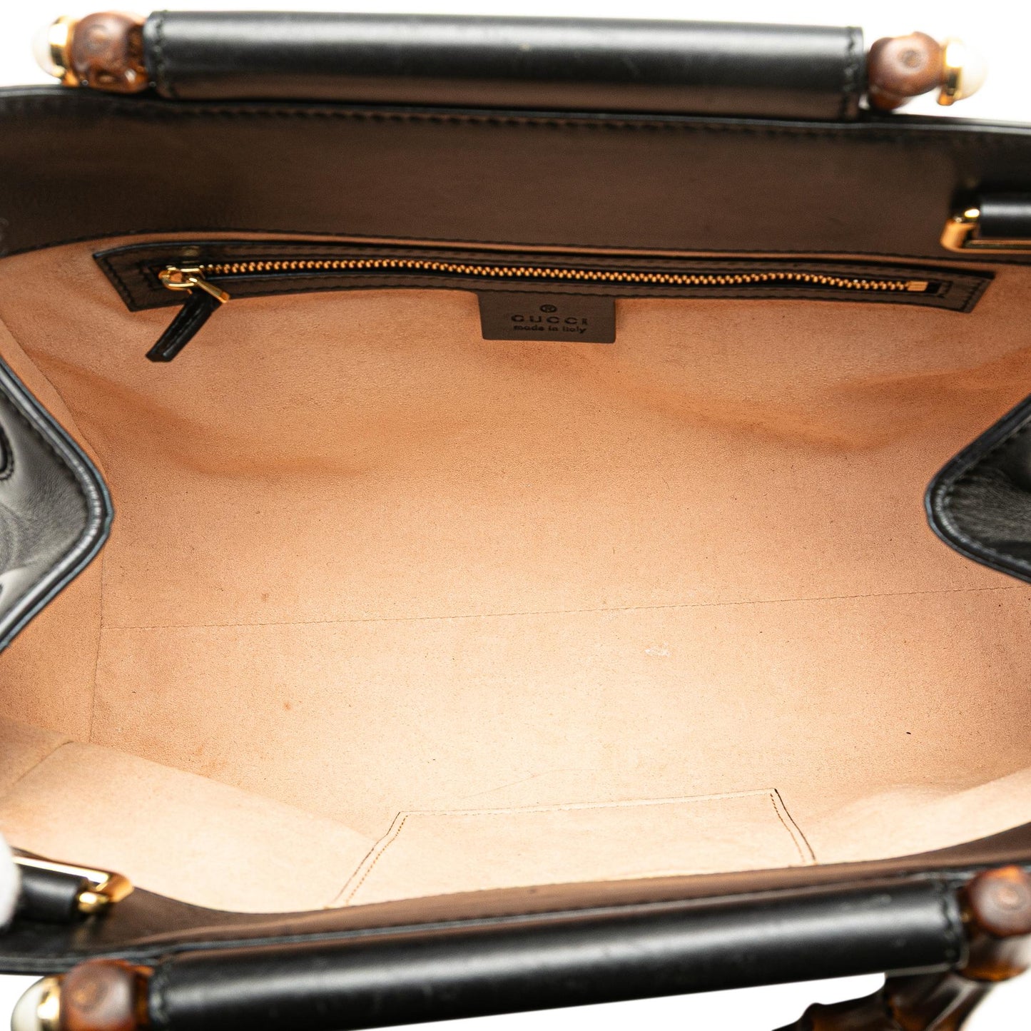 Gucci Small Leather Bamboo Nymphaea Satchel