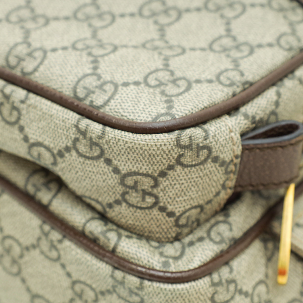 Gucci Leather Canvas Shoulder Bag