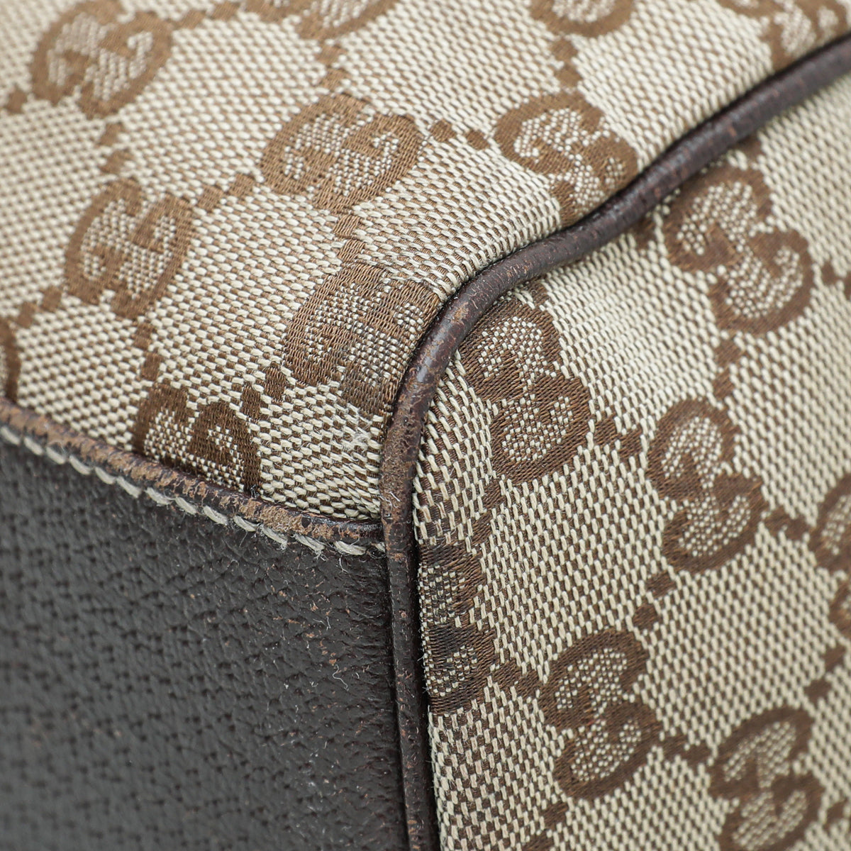 Gucci Leather Canvas Shoulder Bag