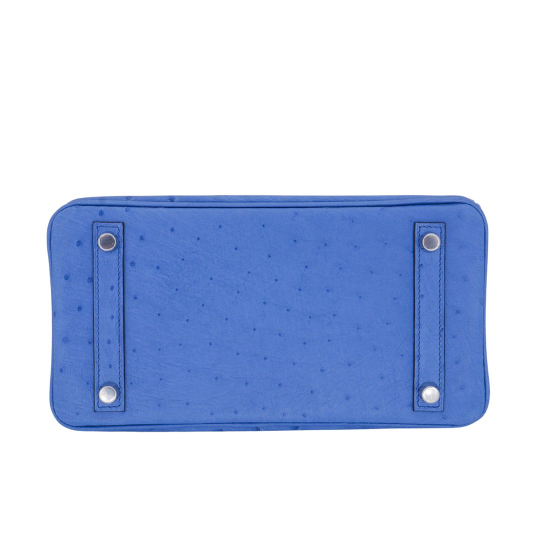 Hermes25cm Birkin Mykonos Ostrich Palladium Hardware