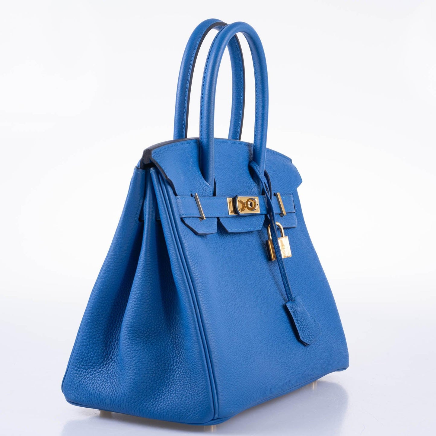 HermesBirkin 30 Blue Zellige Togo with Gold Hardware