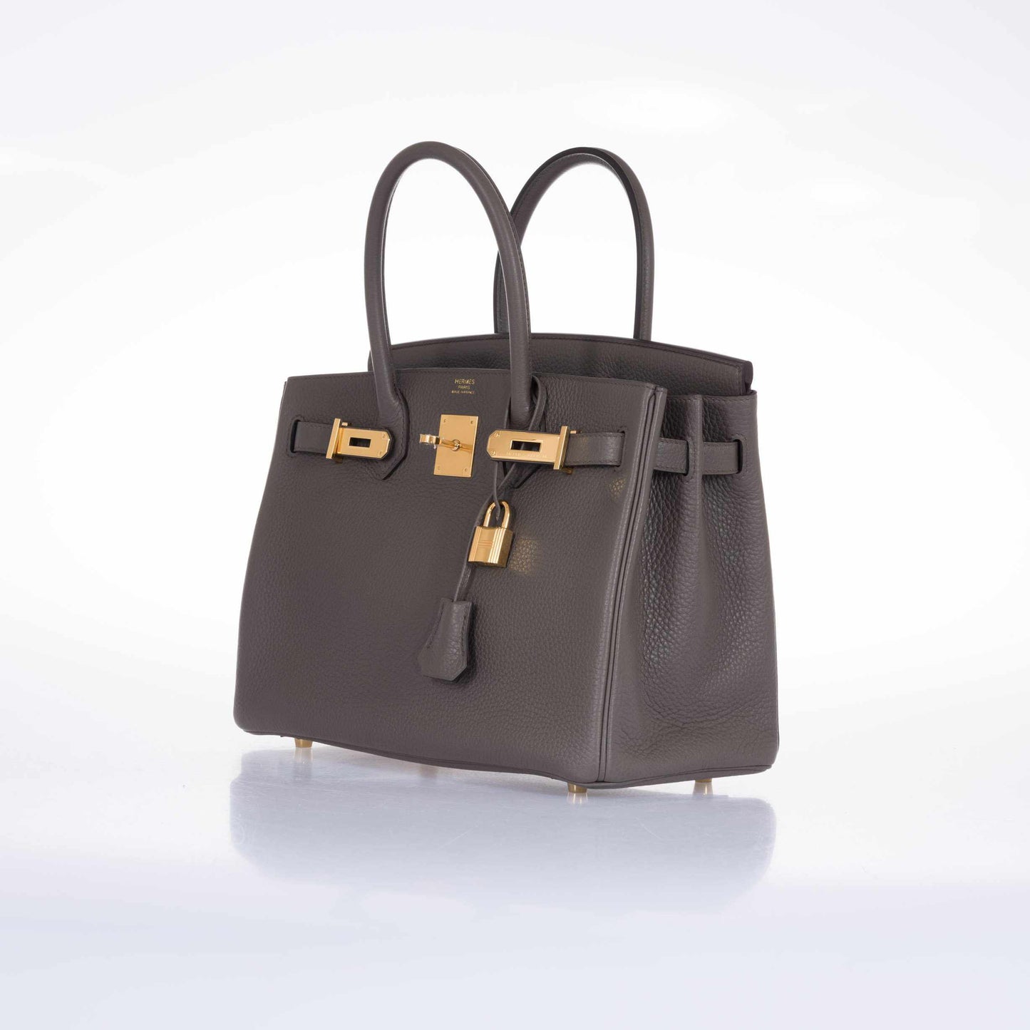 HermesBirkin 30 Etain Tin Grey Clemence Gold Hardware