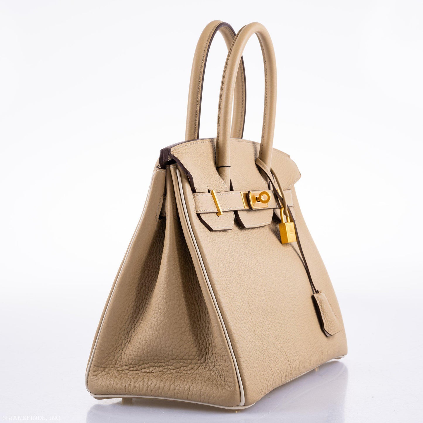 HermesBirkin 30 HSS Trench & Craie Piping Togo Brushed Gold Hardware - 2016, X