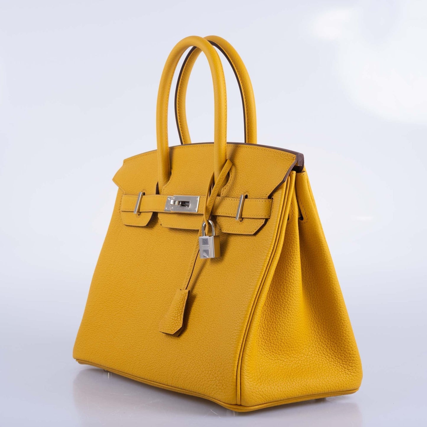 HermesBirkin 30 Jaune Ambre Togo Palladium Hardware