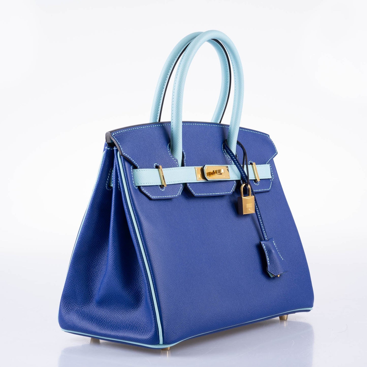 HermesHSS Birkin 30 Blue Electric & Blue Atoll Epsom with Gold Hardware - 2015, T
