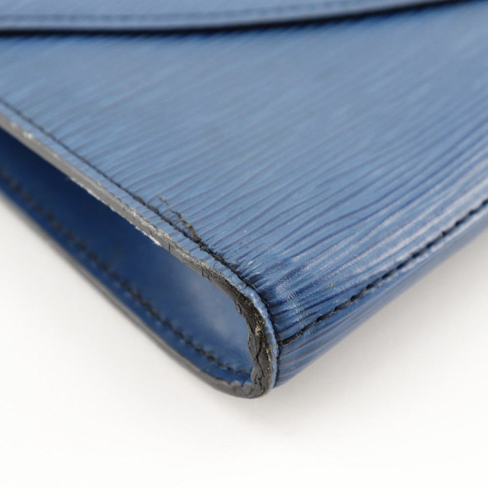 LOUIS VUITTON Clutch bag Epi Leather Blue business bag Art deco
