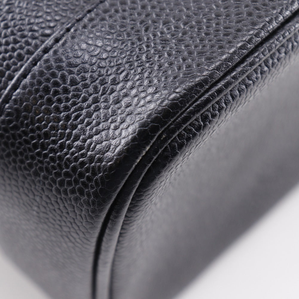 CHANEL Pouch A01998 Caviar skin black Handbag COCO Mark Vanity Women