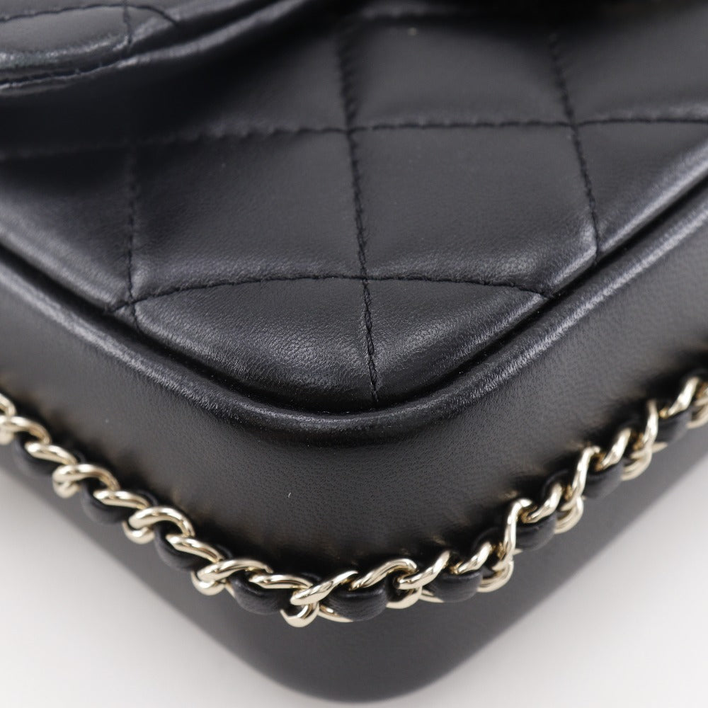 CHANEL Shoulder Bag AS1533 lambskin black Matrasse Pearl ChainShoulder Women