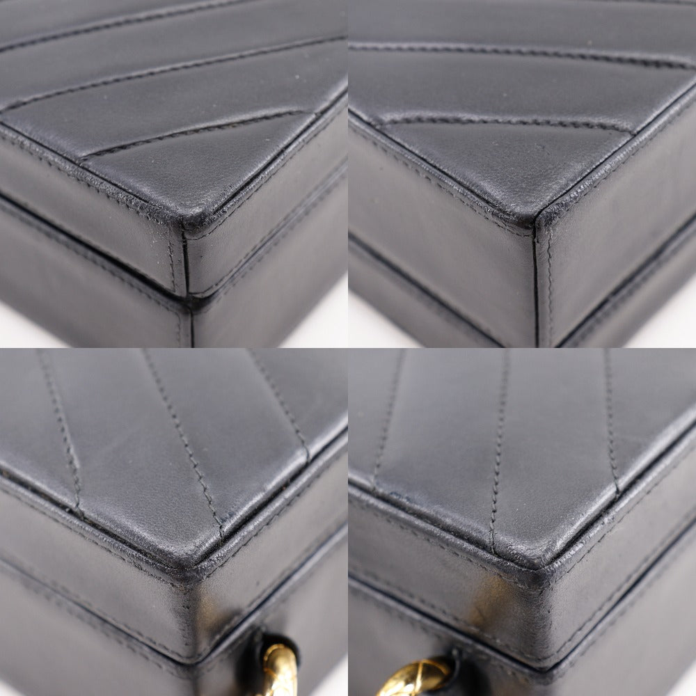 CHANEL Shoulder Bag lambskin black Vstitch Chevron COCO Mark Women