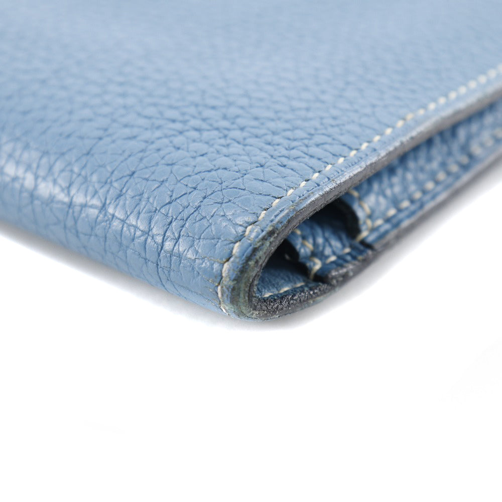 HERMES Long Wallet Purse Togo blue Dogon GM