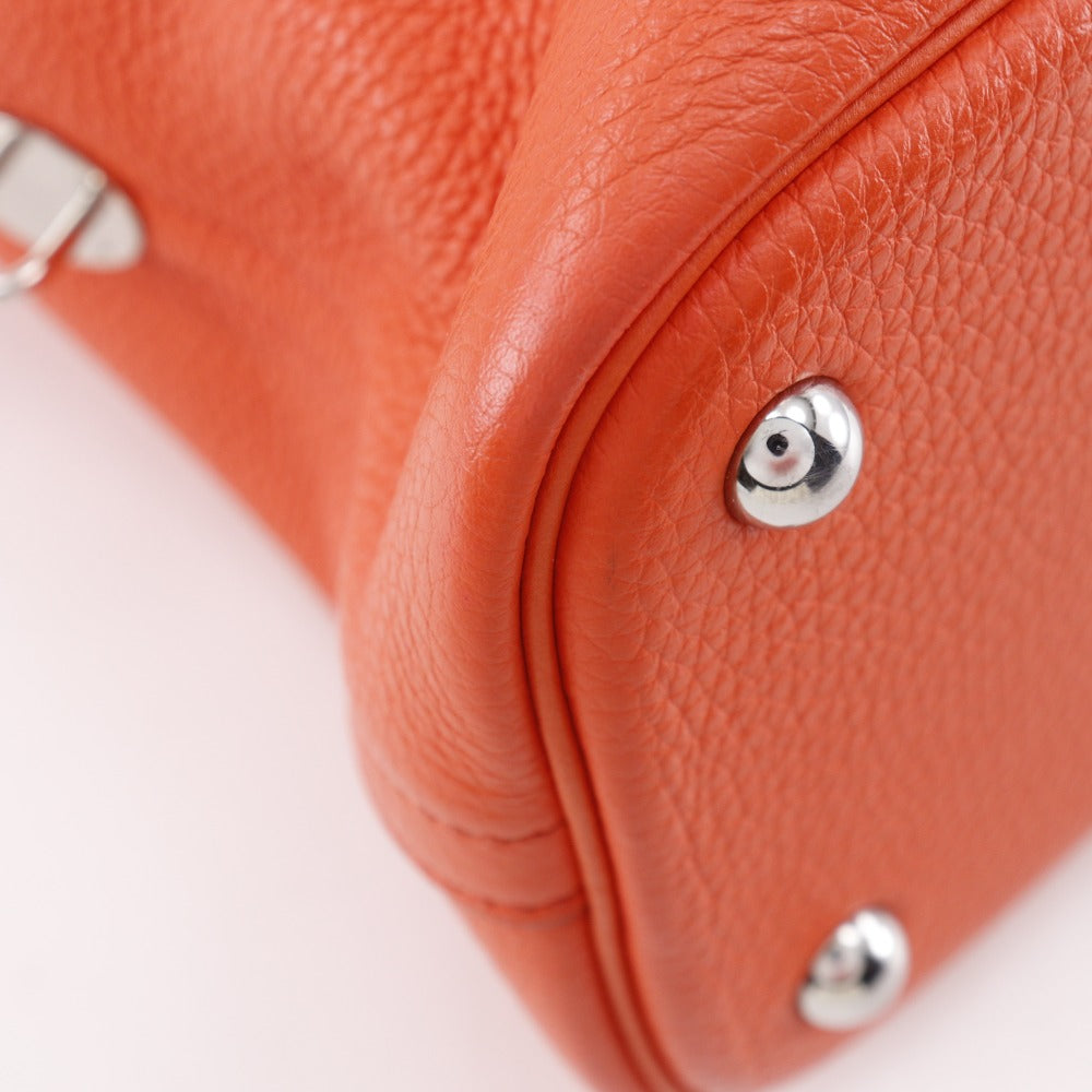 HERMES Handbag Taurillon Clemence Orange 2WAYShoulder Bored 31