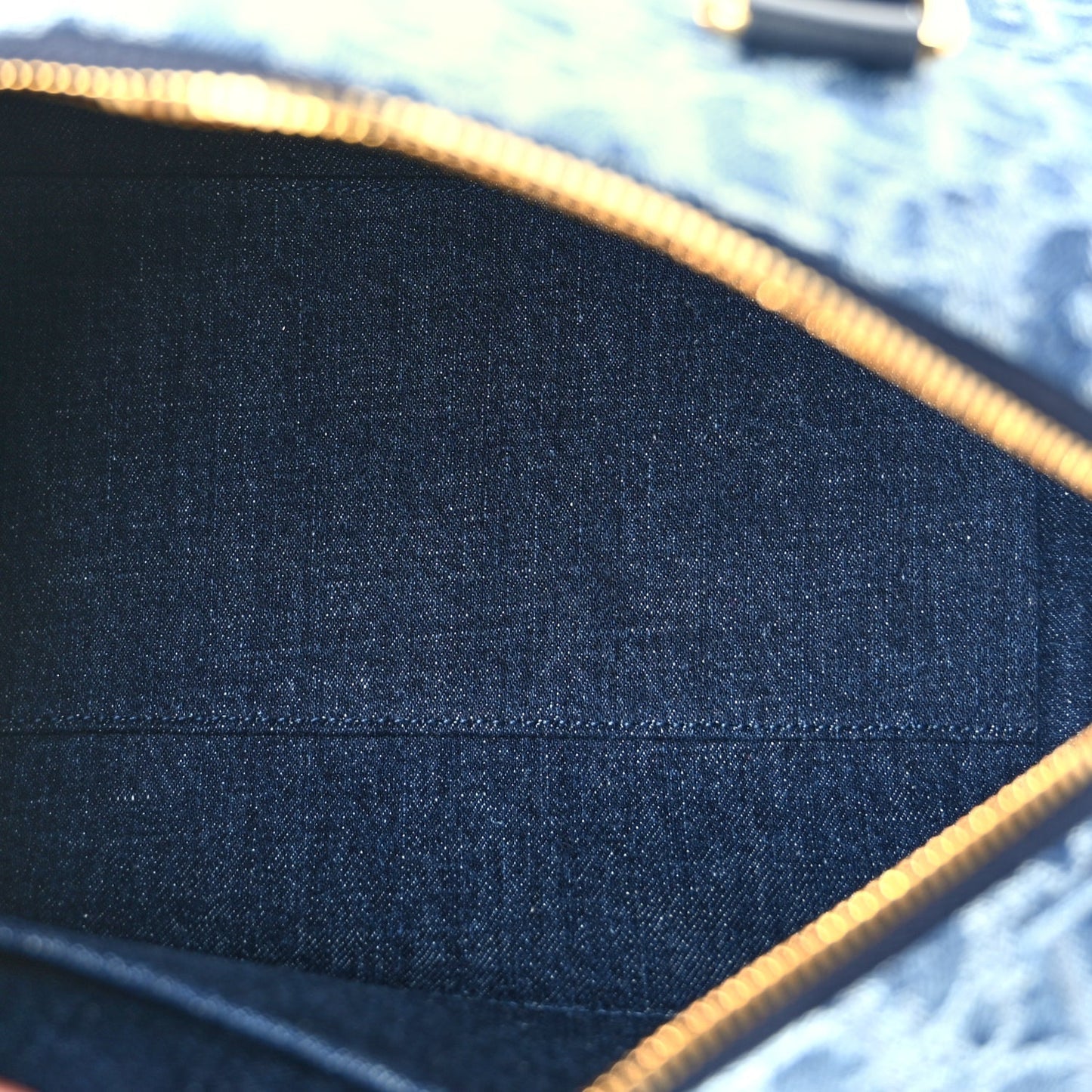 Christian Dior Denim Oblique Groove 25 Bag Blue Denim