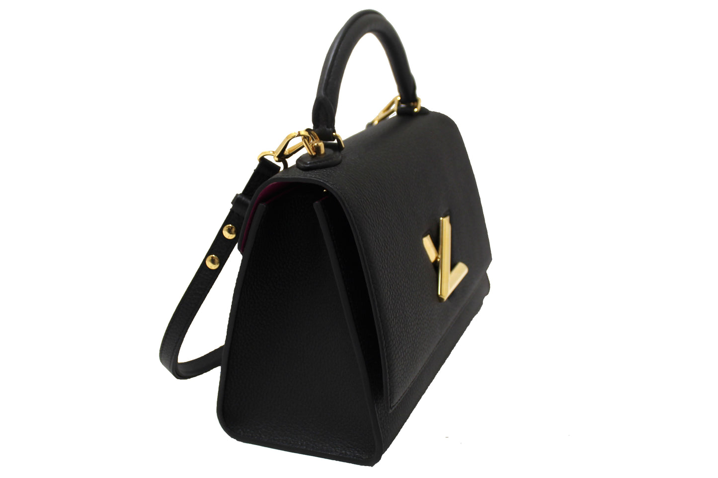 Louis Vuitton Black Taurillon Leather Twist One Handle MM Bag