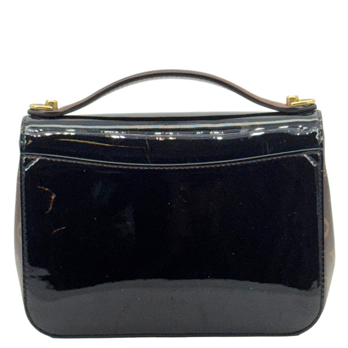 LOUIS VUITTON Cherrywood BB Vernis Leather Crossbody Bag Black