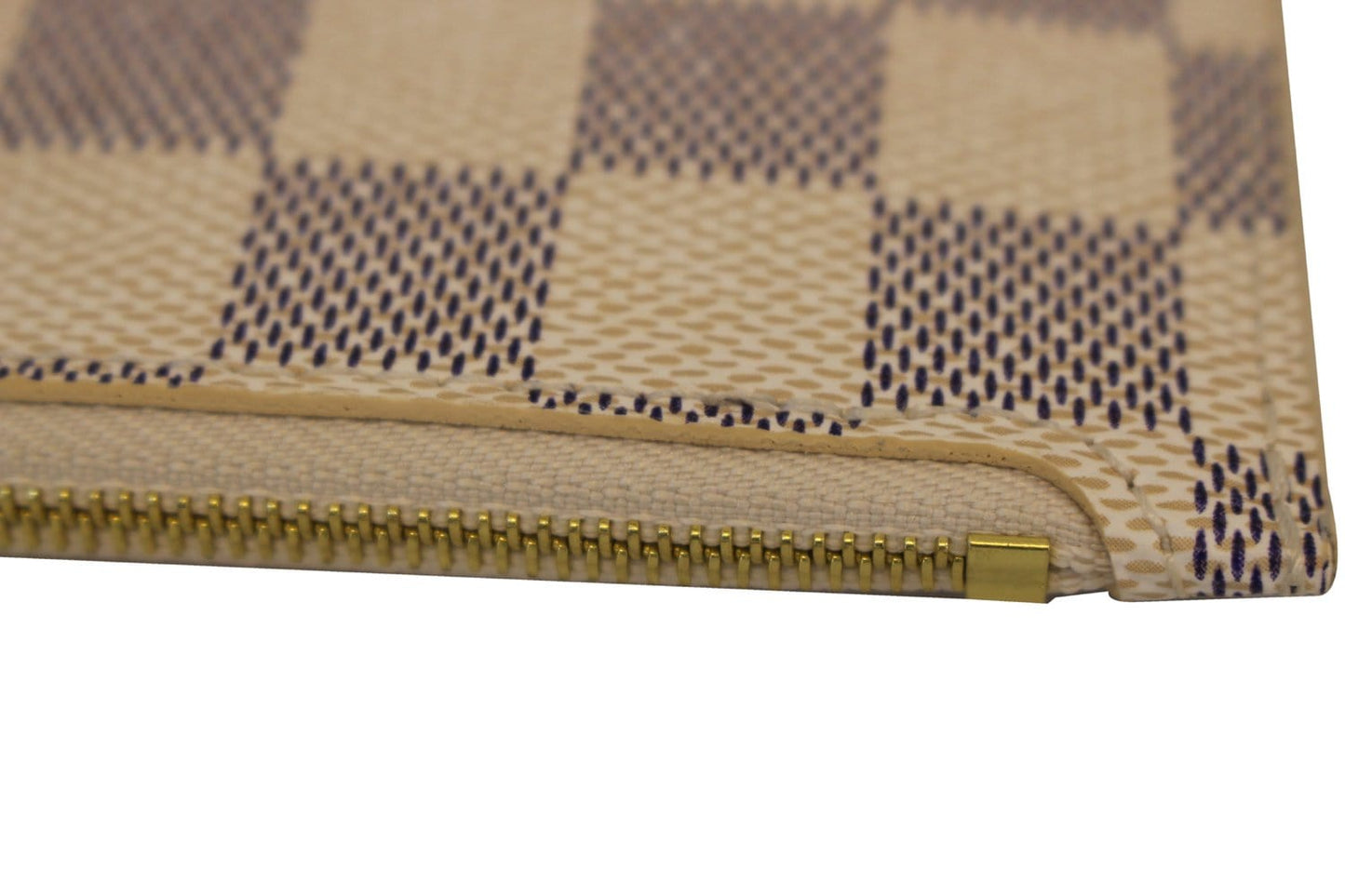 LOUIS VUITTON Neverfull Damier Azur Pochette Wristlet Clutch
