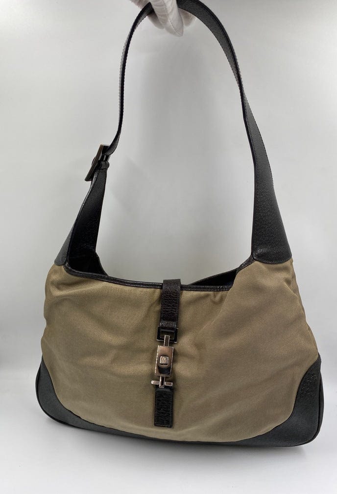 Gucci Jackie Leather Canvas Shoulder Bag Style 11