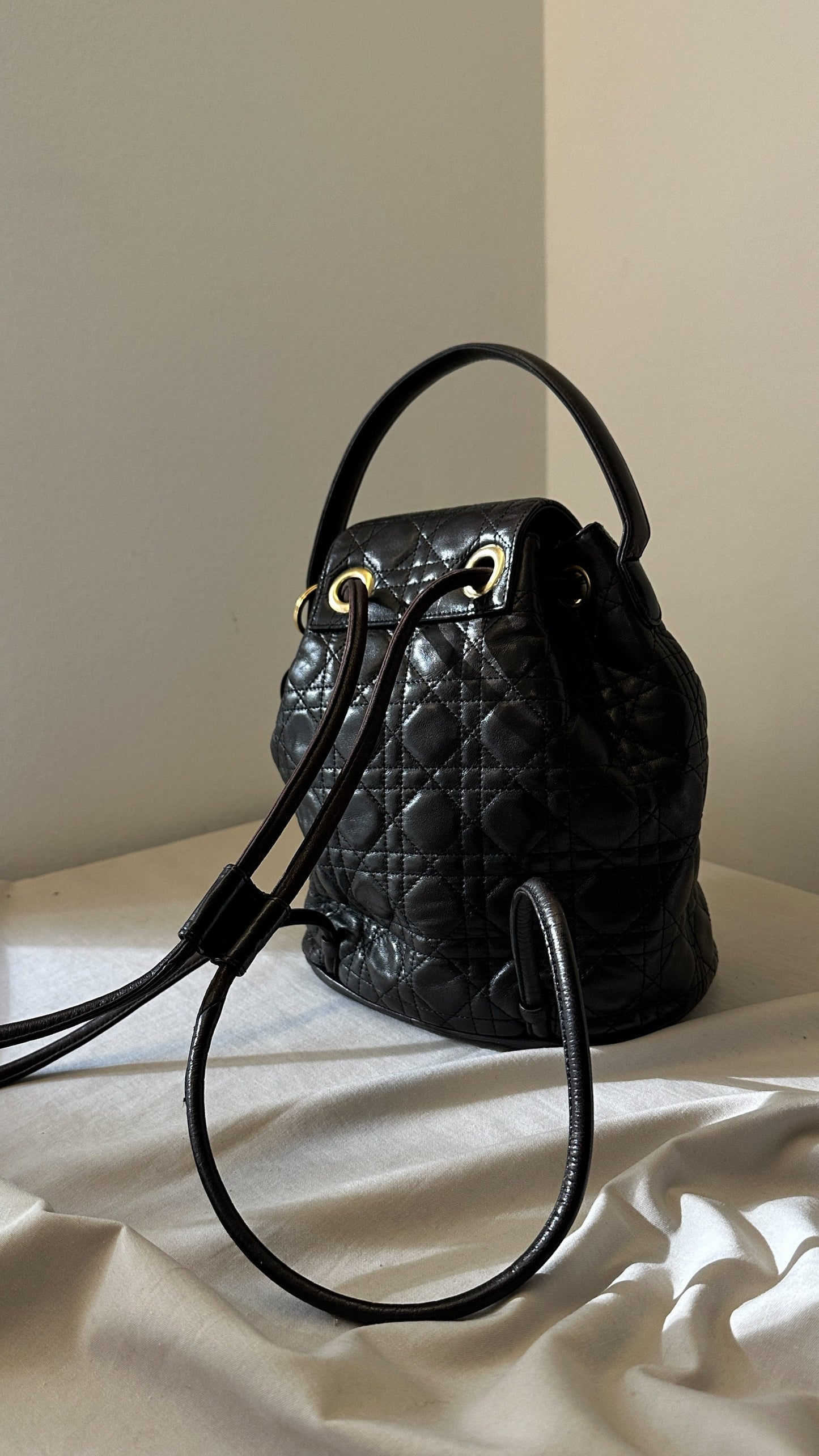 CHRISTIAN DIOR Lady Dior Backpack Cannage Black