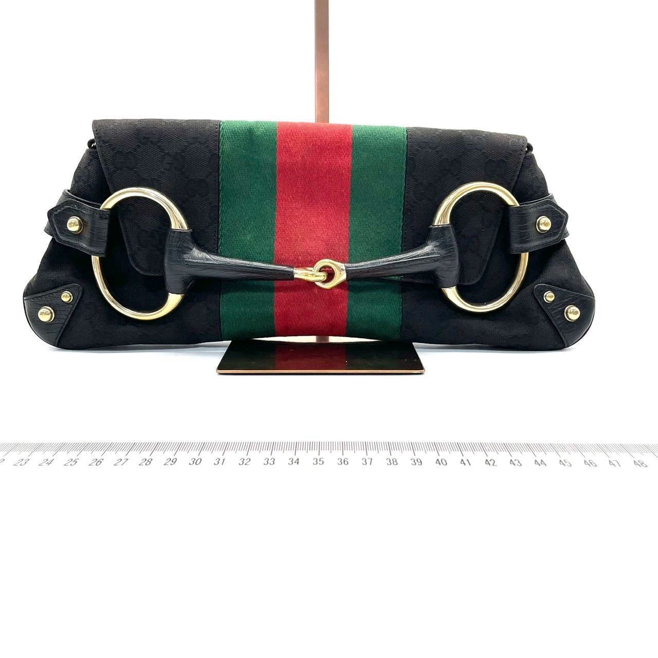 Gucci Horsebit 1955 Cloth Black Monogram Large Shoulder bag