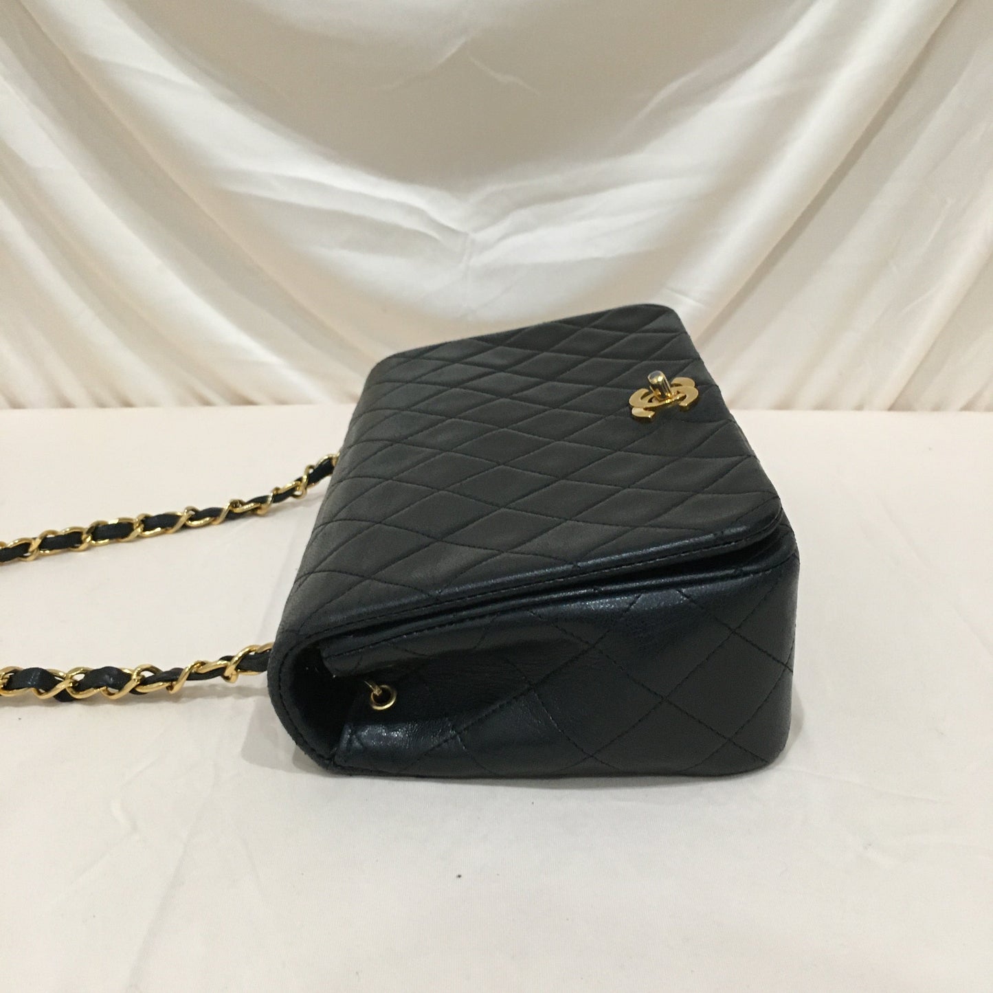 Chanel Black Leather Single Flap Shoulder Bag Sku 73023