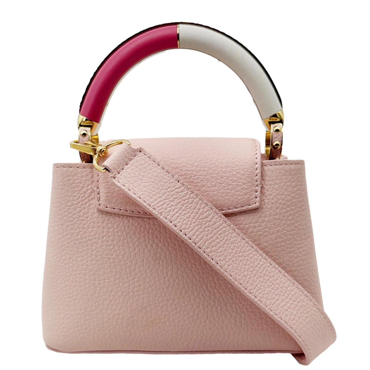 LOUIS VUITTON Capucines Mini Taurillon Leather Crossbody Bag Pink