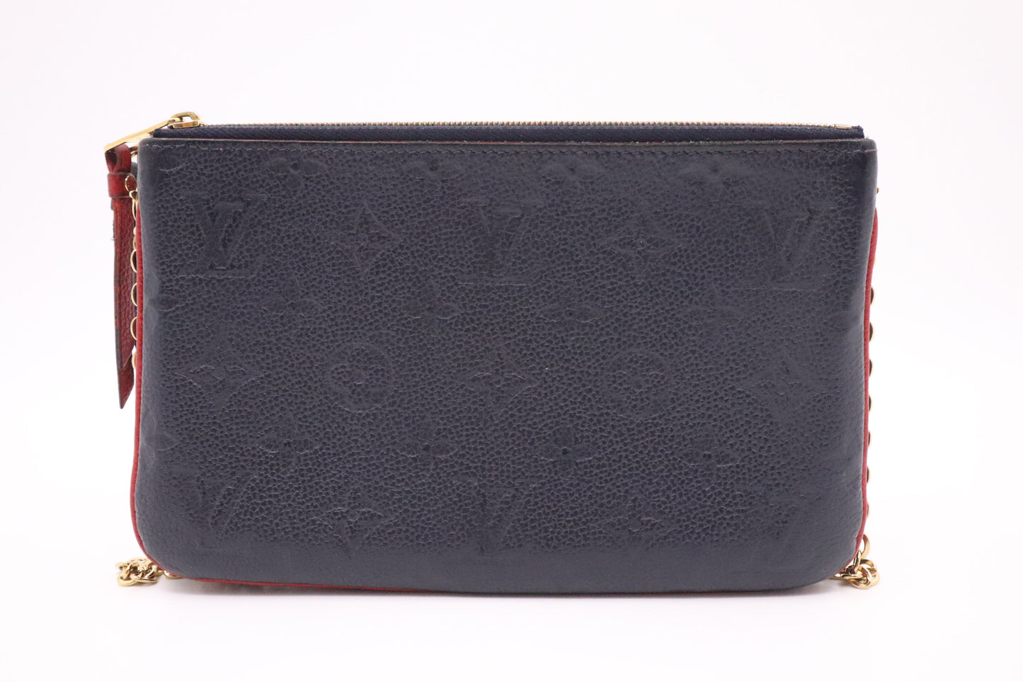 Louis Vuitton Pochette Double Zip in Red & Navy Empreinte Leather