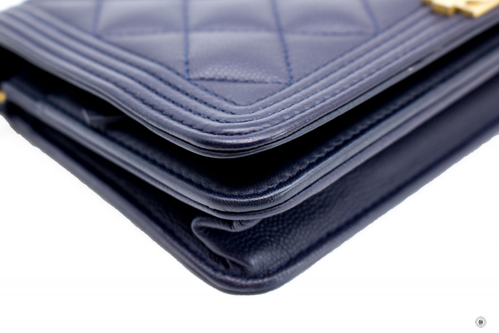 Chanel Boy Wallet ON Chain Navy Caviar Shoulder Bags Gbhw