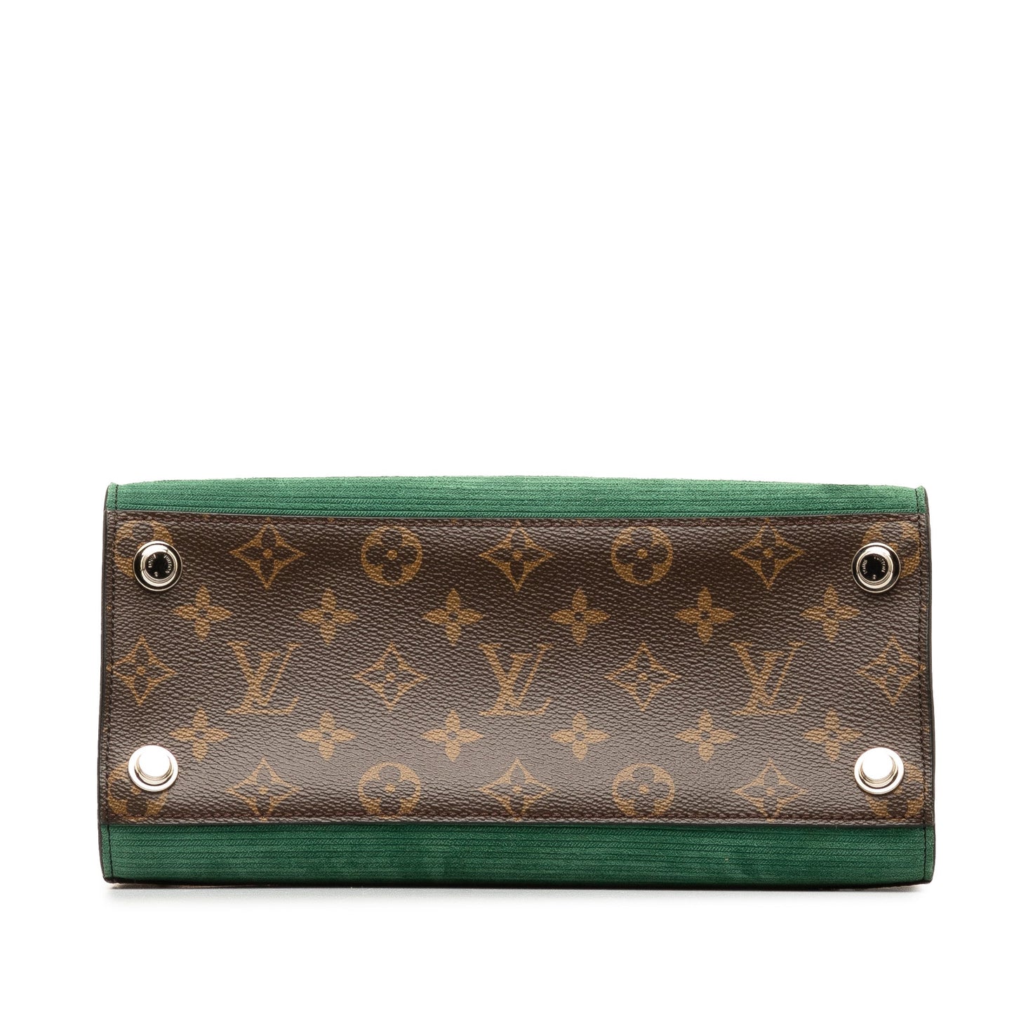 Green Louis Vuitton Monogram Leopard Print Calfskin Corduroy City Steamer PM Satchel Crossbody