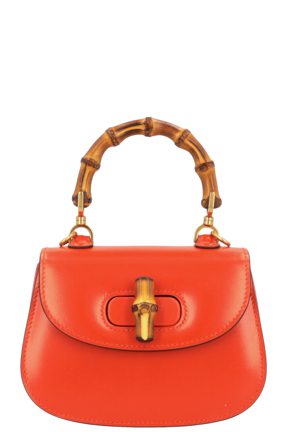 GUCCI 1947 Mini Bamboo Crossbody Bag Orange