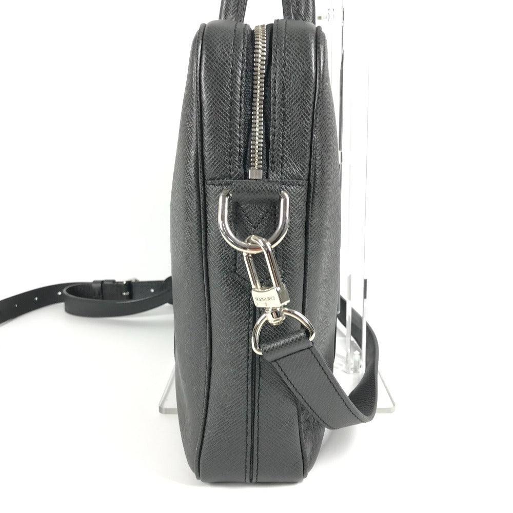 LOUIS VUITTON Business bag Taiga Leather black Taiga Porto Documan Vowayaju PDV