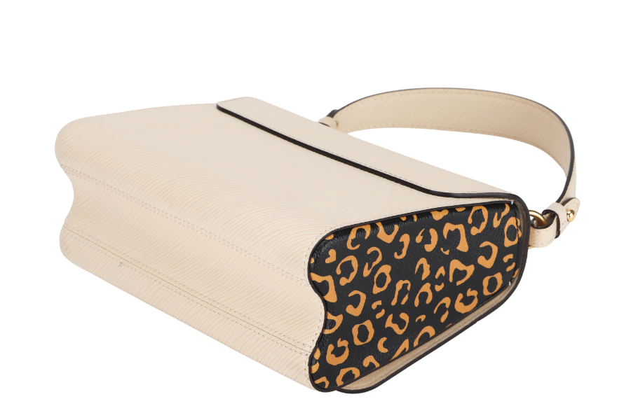 LOUIS VUITTON TWIST MM SIZE BEIGE JUNGLE PRINT EPI LEATHER GOLD HARDWARE WITH CHAIN Handbag
