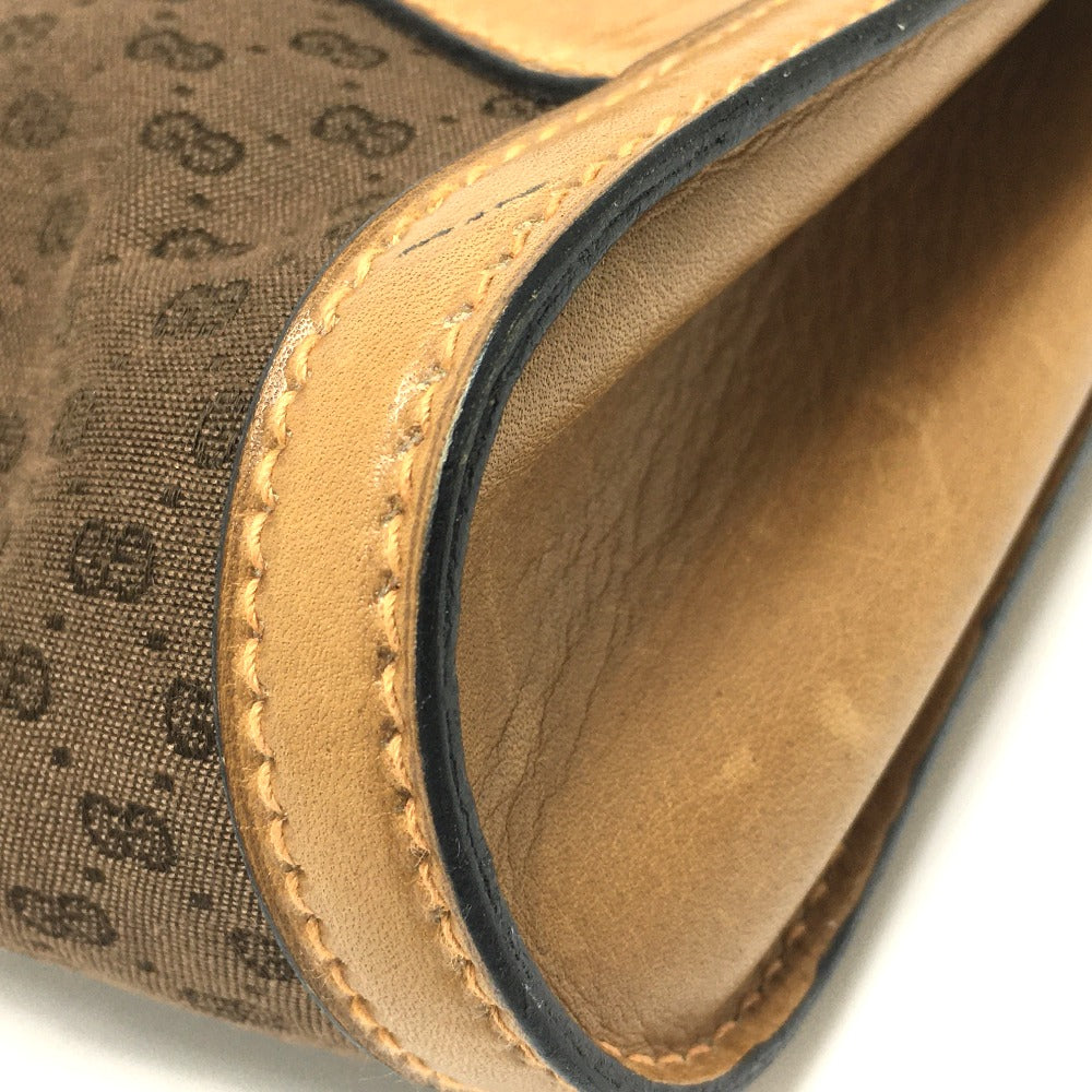 GUCCI Shoulder Bag 067 GG canvas / leather Brown Micro GG Old Gucci