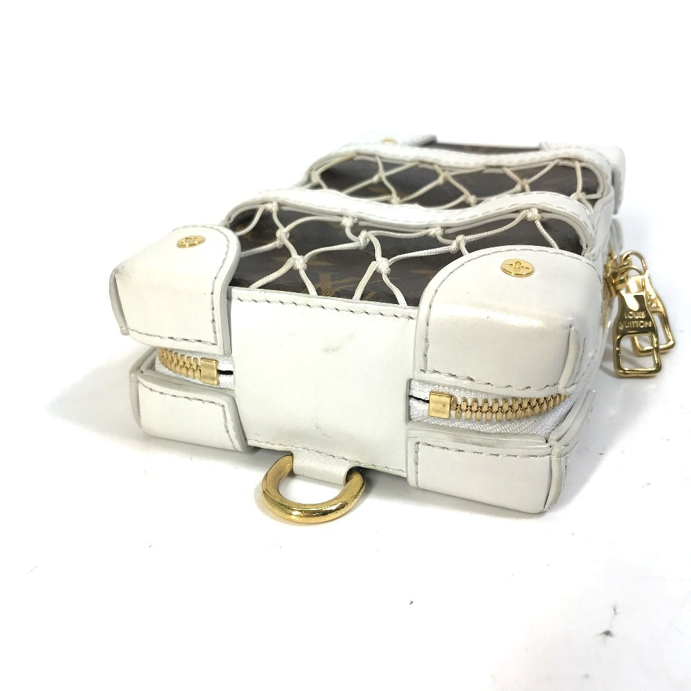 LOUIS VUITTON Shoulder Bag Leather, Monogram Canvas white LVxNBA Soft Trunk Phone Box mens