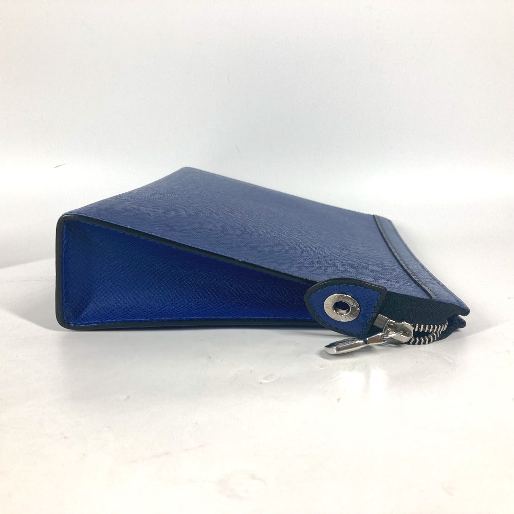 LOUIS VUITTON Clutch bag Taiga Leather blue Taiga Pochette Voyager MM mens