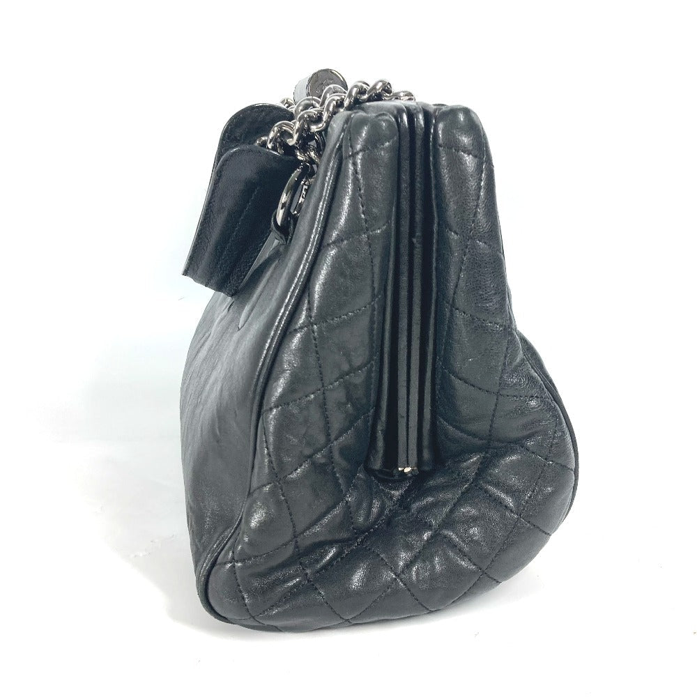 CHANEL Shoulder Bag Calf leather black shoulder bag CC COCO Mark Women