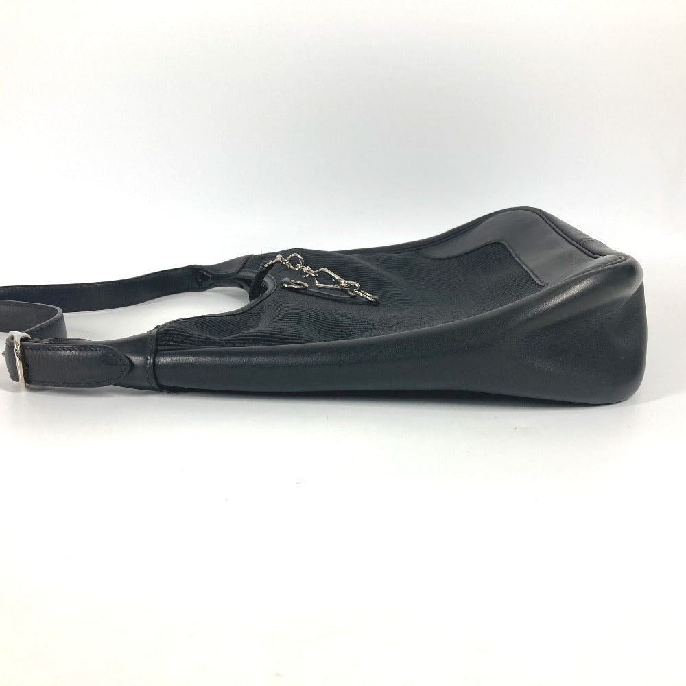 HERMES Shoulder Bag Straw, Leather black Trim 31 Trim 31
