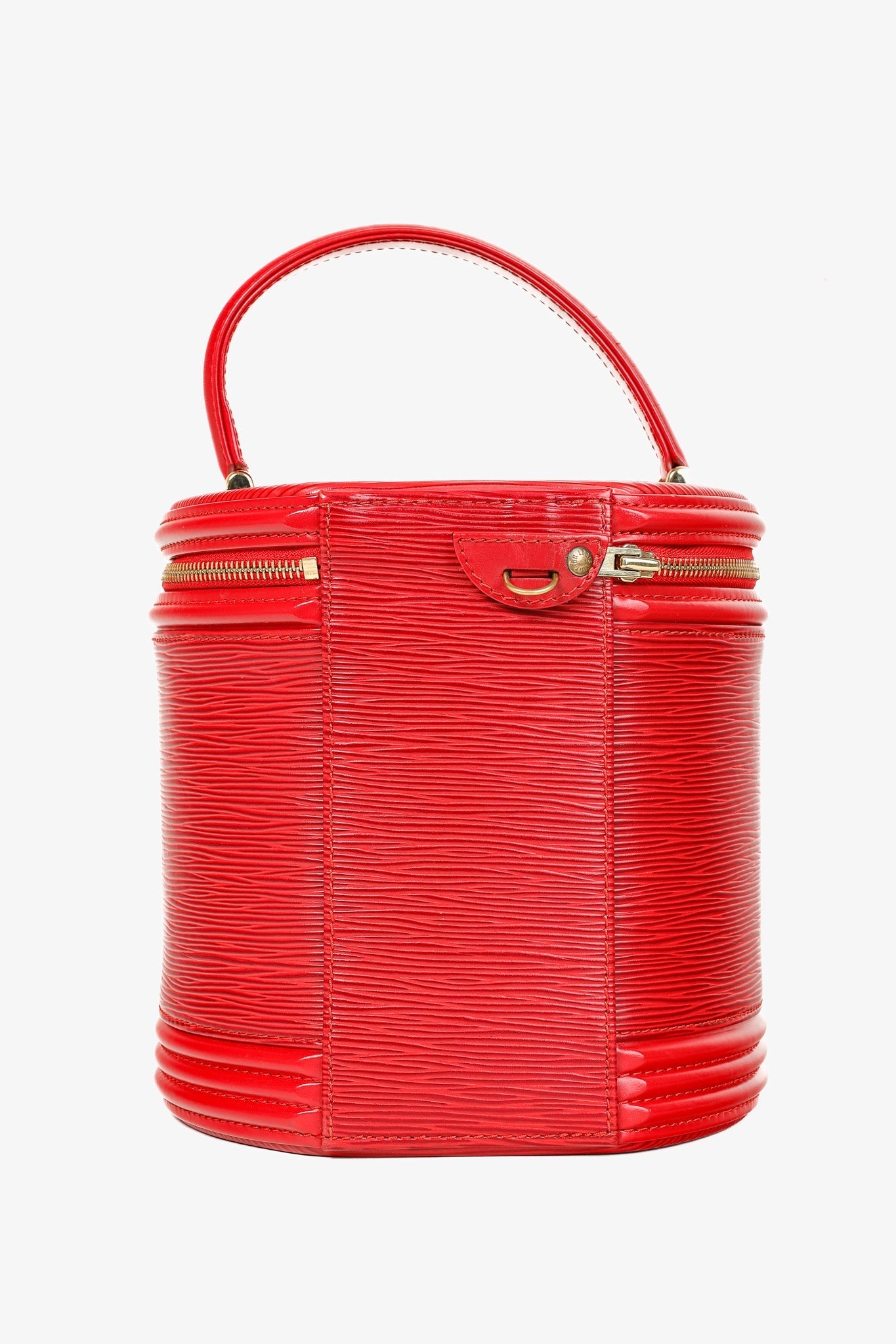 Louis Vuitton Epi Cannes Castilian Red Leather Round Handbag