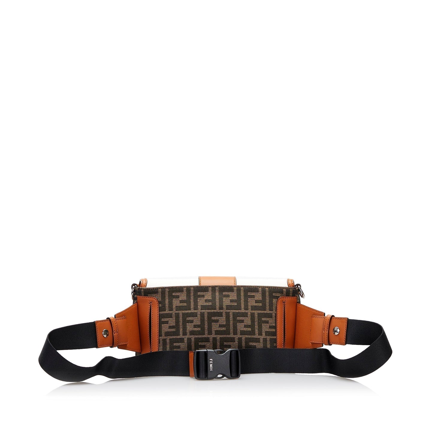 Fendi Zucca Baguette Convertible Belt Bag Brown Canvas Leather