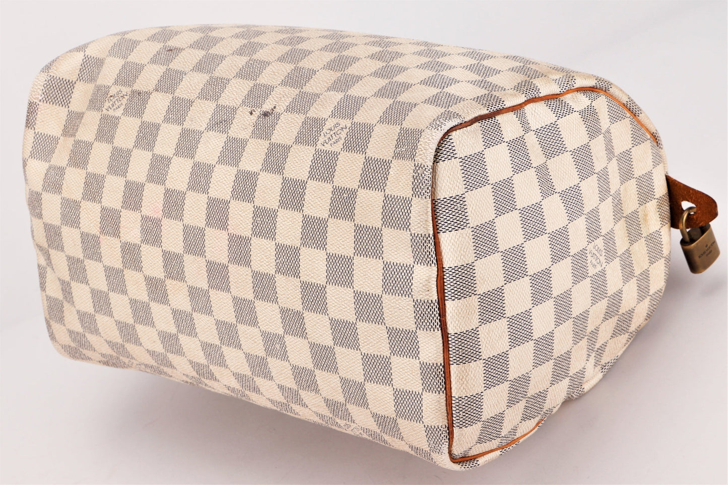 LOUIS VUITTON ( ) DAMIER AZUR CANVAS GOLD HARDWARE, WITH LOCK, NO KEYS & DUST COVER Handbag