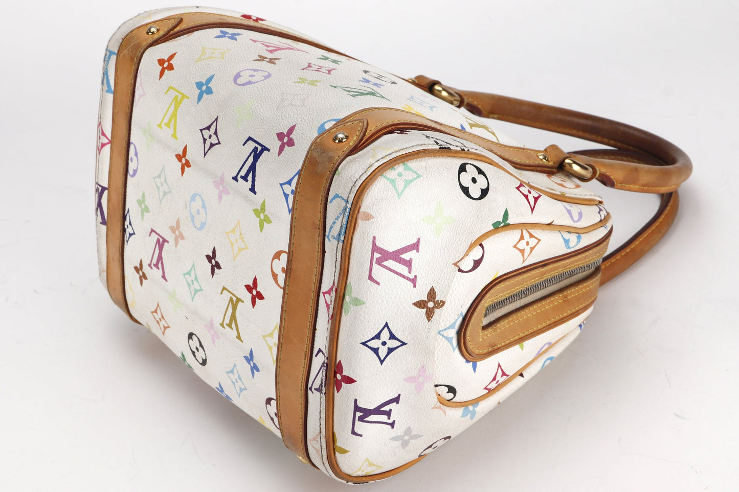 LOUIS VUITTON PRISCILLA MM ( ) MULTICOLOR WHITE MONOGRAM GOLD HARDWARE, NO DUST COVER Handbag