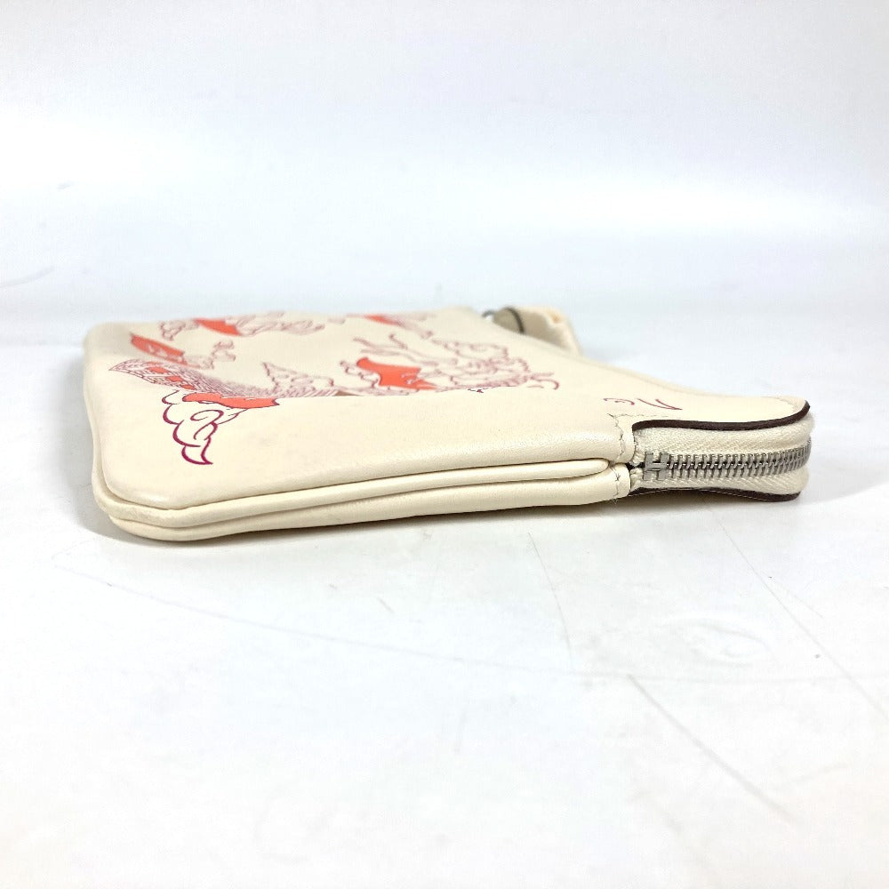 HERMES Pouch leather Ivorytype Carre pocket long