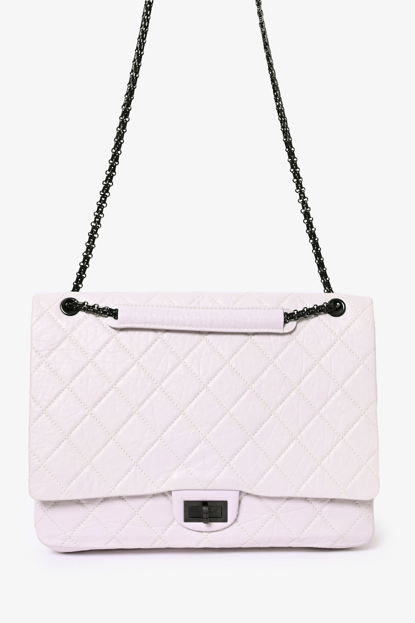 Chanel 2008/9 Grey Leather Quilted 2.55 Reissue XL Bag