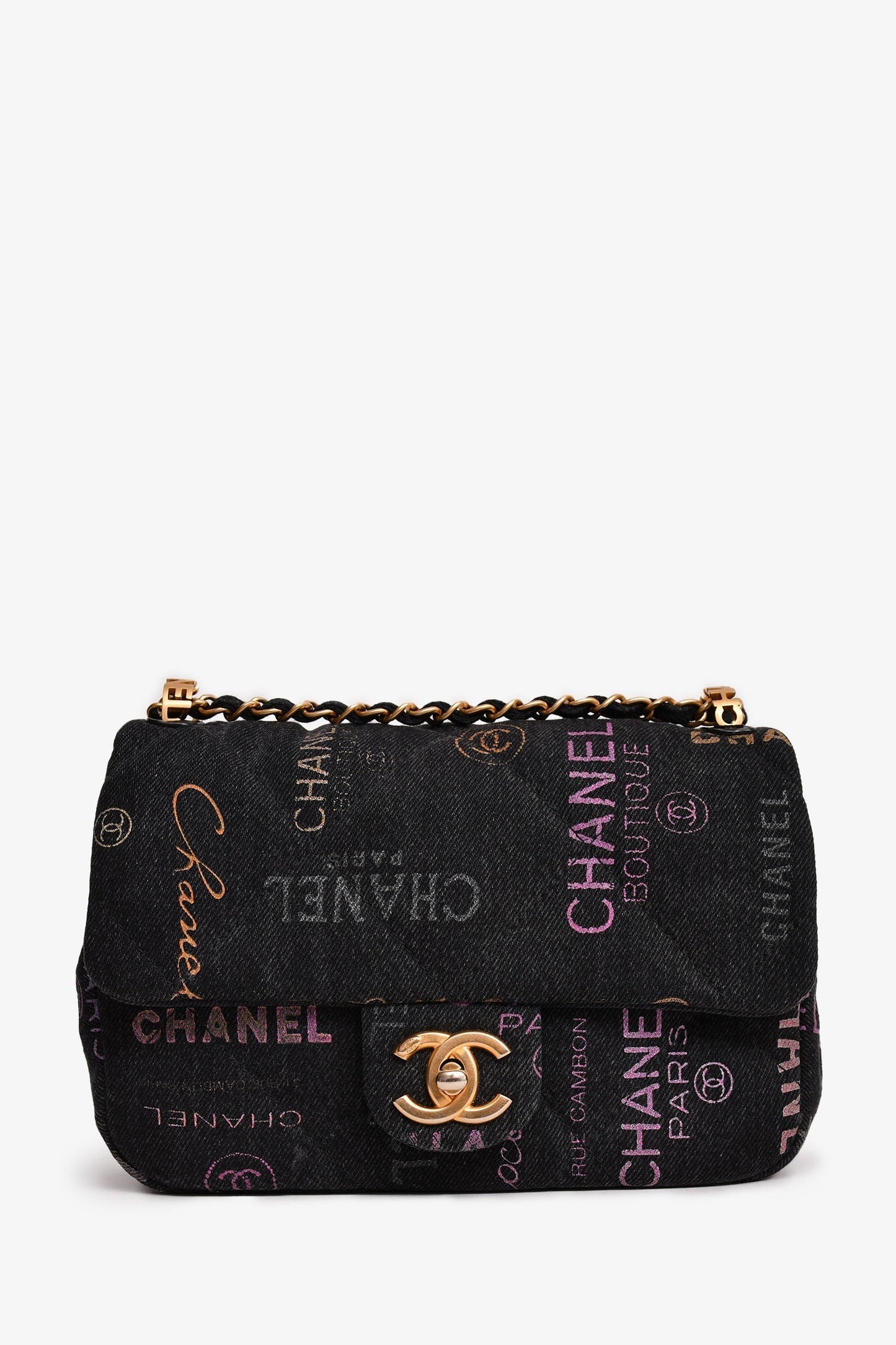 Chanel 2022 Black Mood Monogram Mini Flap Bag