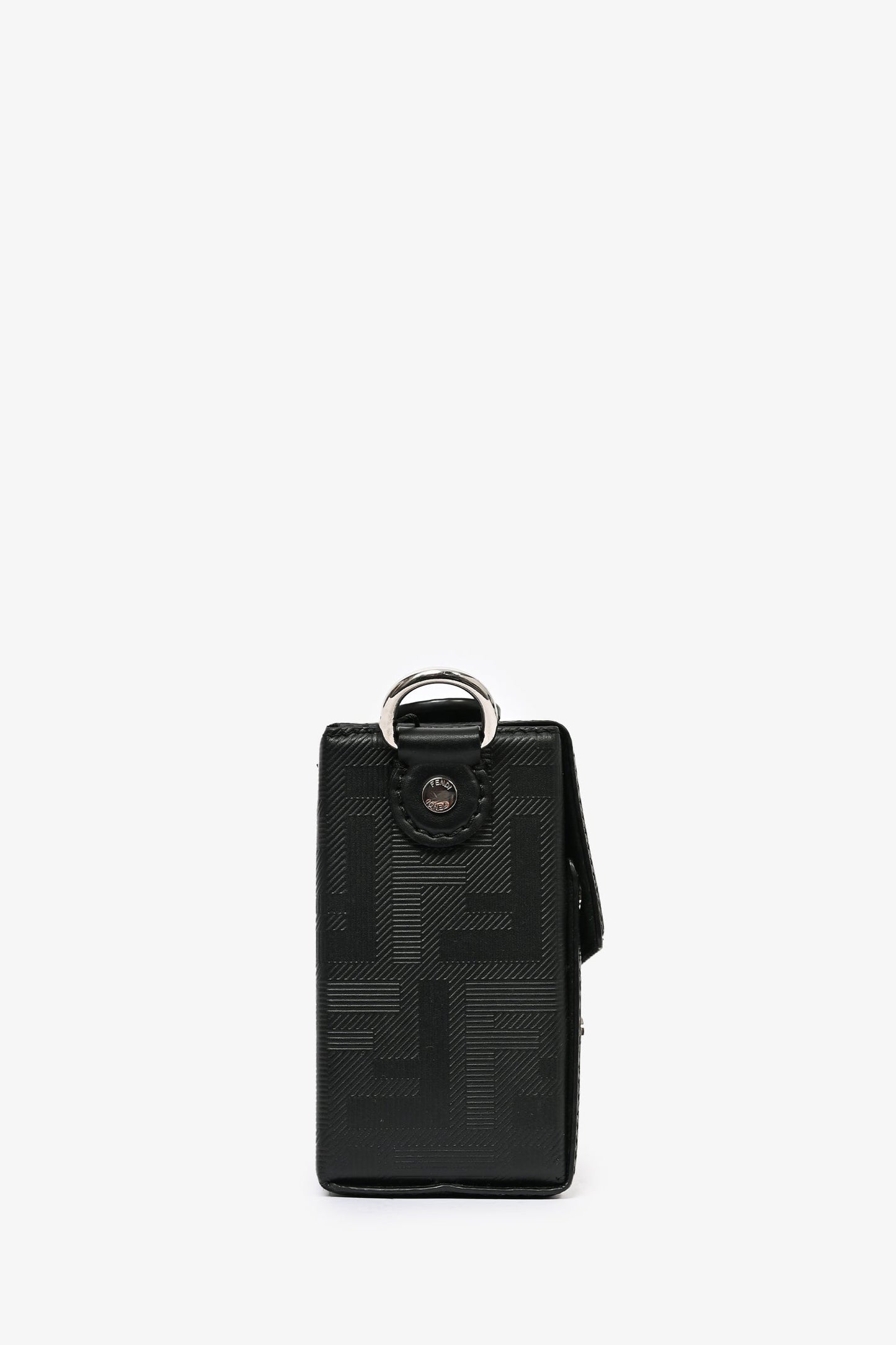 Fendi Black Leather Baguette Soft Trunk Crossbody